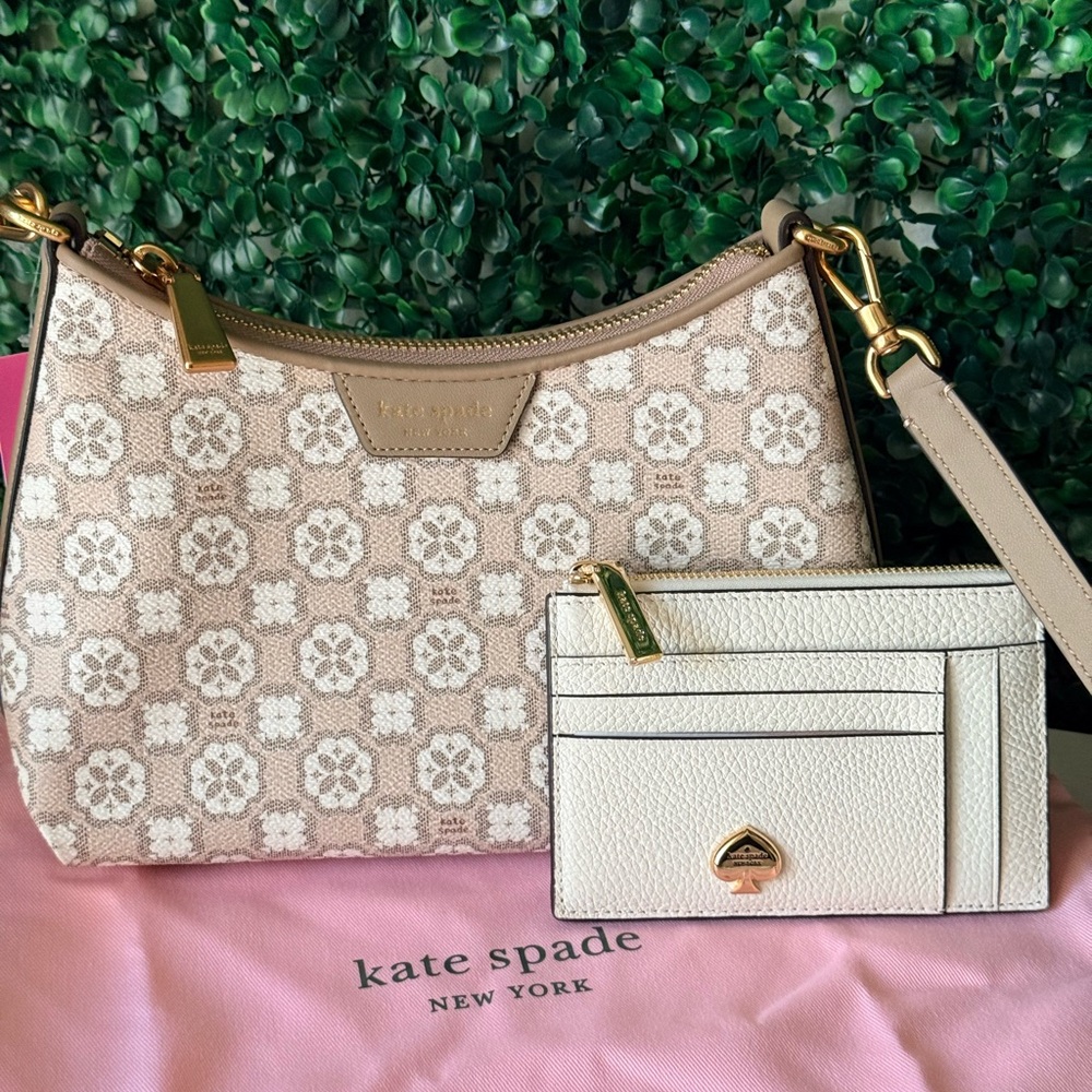 Kate Spade Retail Spade Flower Monogram Crossbody Bag & Wallet Bundle NWT